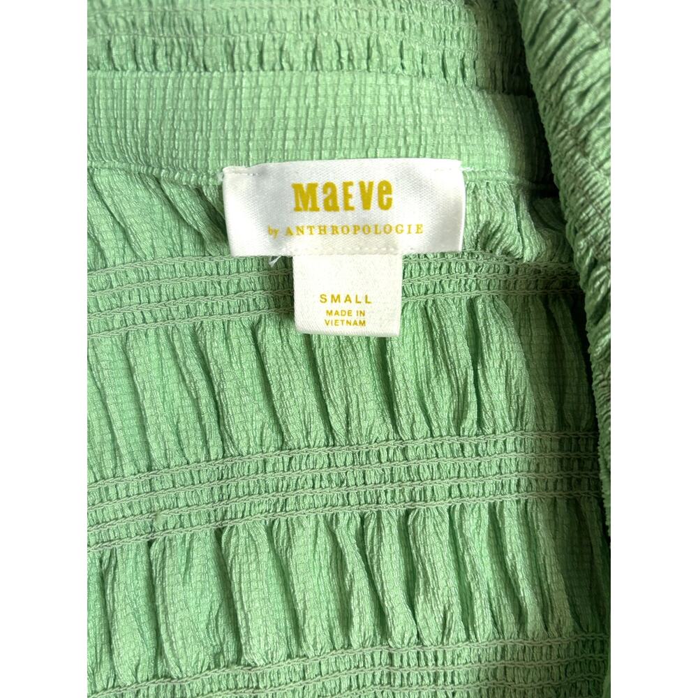 Maeve by Anthropologie Textured Crinkle Cardigan Sweater | Size Small | green - Picture 6 of 6